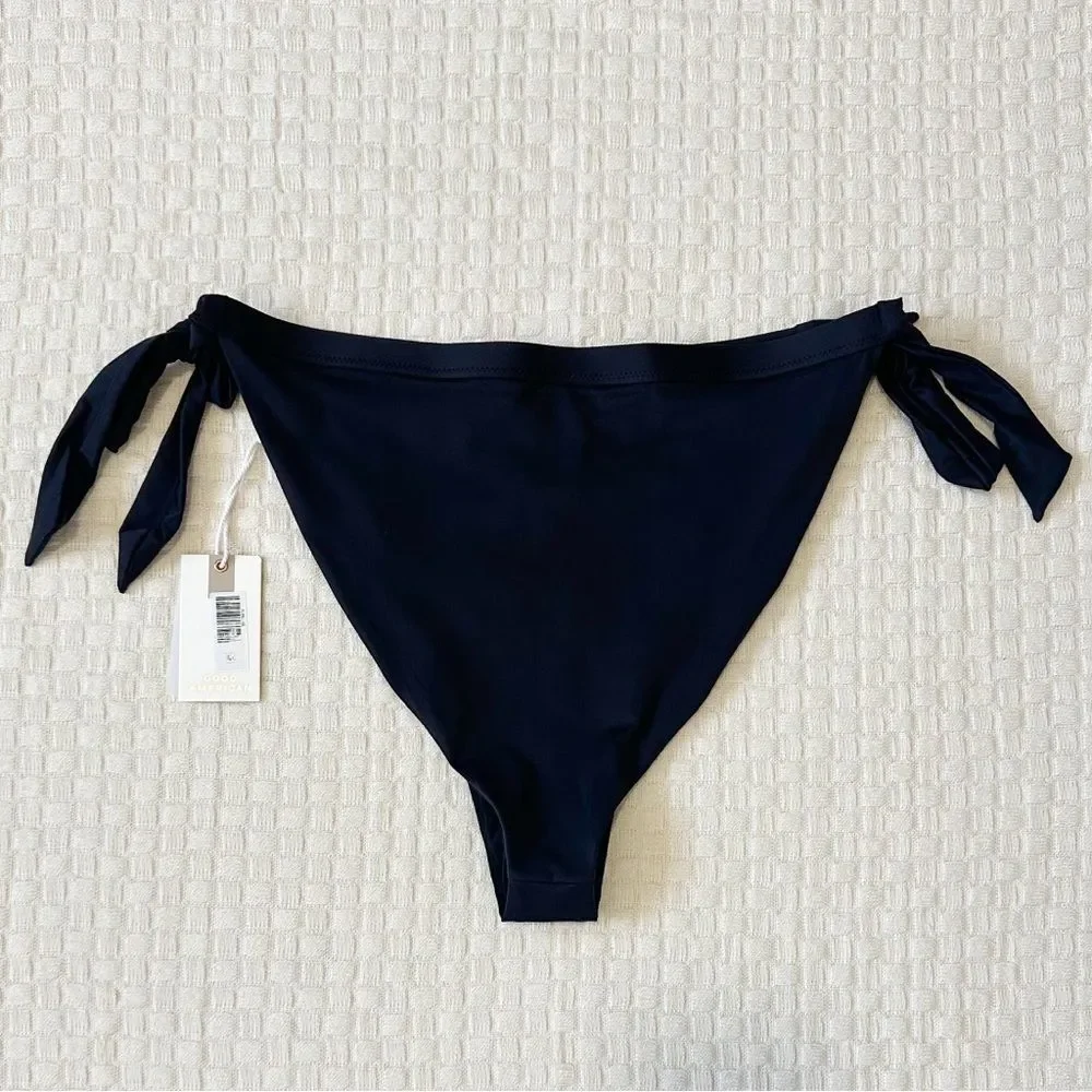 NWT Good American Size 2XL Black Hip Hug Ties at Side Bottom Bikini